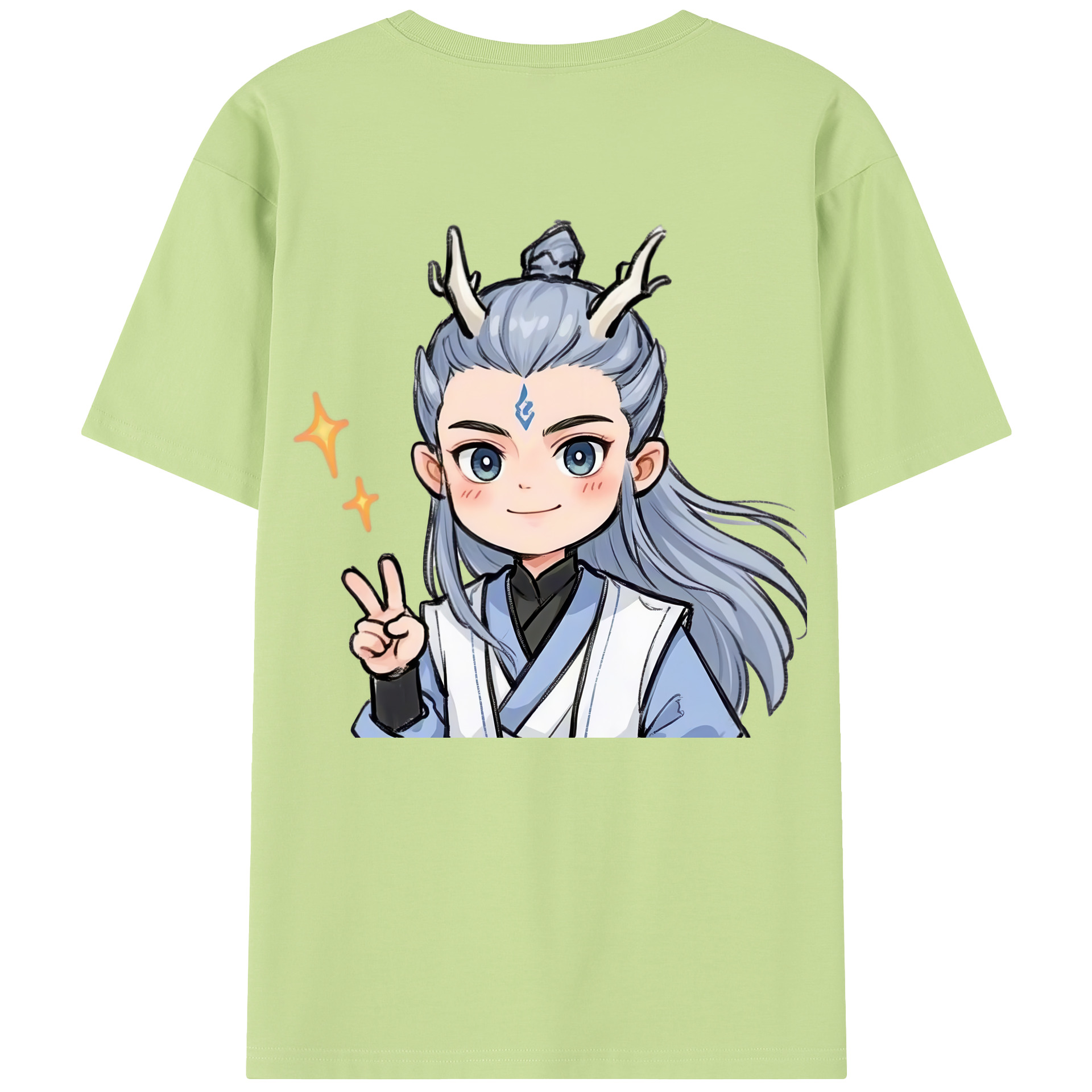（画像用） Ne Zha 2 ナタ 魔童の大暴れ 綿100％半袖Tシャツ（背面プリント）